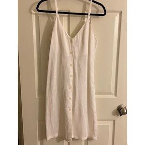 Reformation button down white linen dress XS